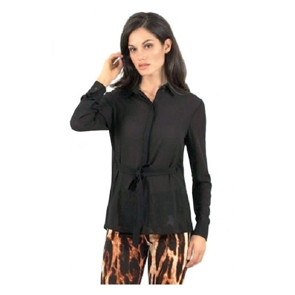 Designer brand black sheer tunic $98 NEW - Picture 1 of 3